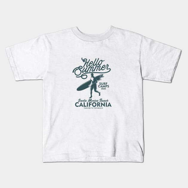 Surf Beach Summer Kids T-Shirt by Unestore